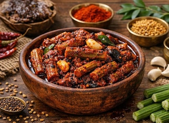 How To Make Andhra-Style Mulakkada Avakaya (Drumstick Pickle) At Home