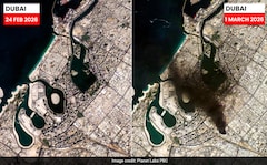 Satellite Pics Show Black Smoke Over Dubai Skyline As Iran Attacks Continue