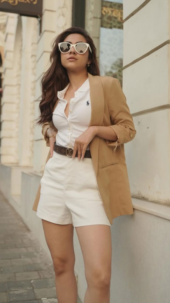 Reem Shaikh Rocks the Smart Beige Blazer Look