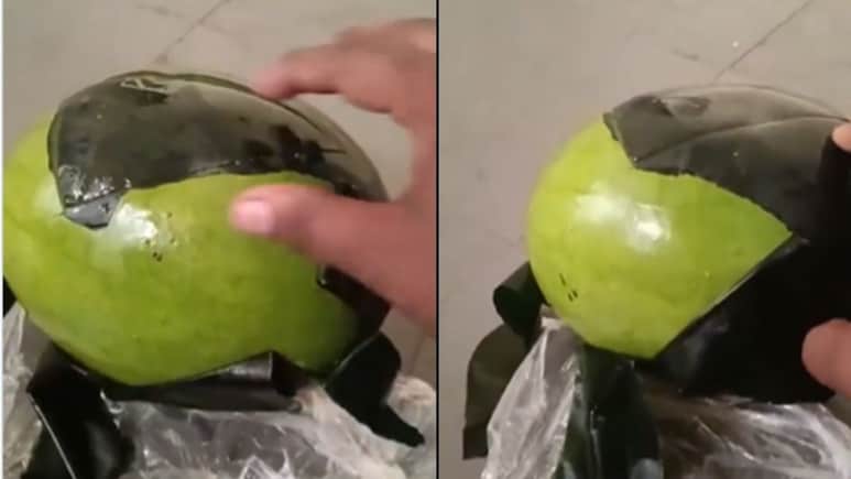 तरबूज खरीदा और फ्रिज में रखा, थोड़ी देर बाद निकाला तो ऊपर से काली प्लास्टिक की परत निकली, शख्स ने वीडियो बनाकर शेयर की घटना