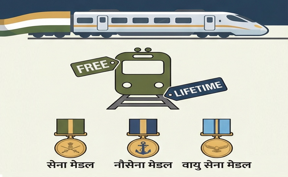 सेना मेडल विजेताओं को मुफ्त रेल यात्रा; रेलवे की गैलेंट्री अवॉर्डी परिवारों को उम्रभर फ्री AC सफर की साैगात