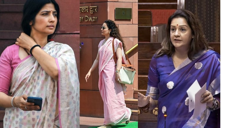 कंगना की गुलाबी साड़ी पर अटकी नजरें, डिंपल यादव की सादगी और महुआ मोइत्रा का स्टाइल, संसद में किसका लुक सबसे खास?