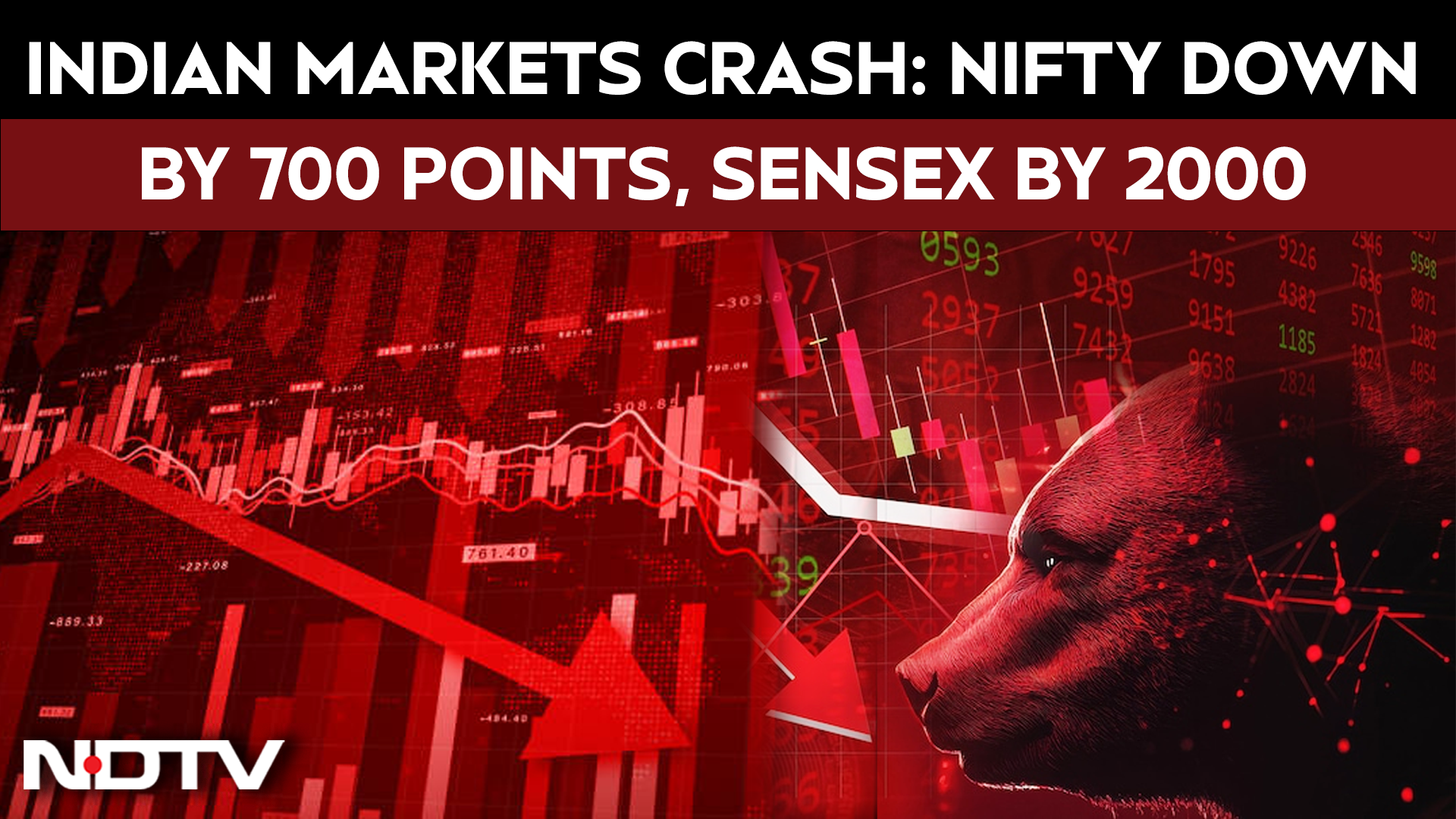 Indian Markets Crash | Nifty Down By Over 700 Points, Sensex Plunges 2000 Points As War Intensifies