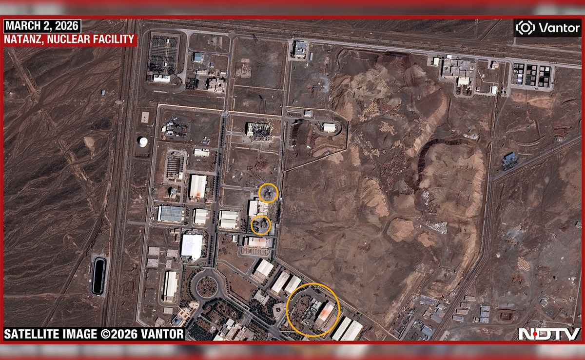 Orange circles mark damage seen at Irans Natanz nuclear facilty