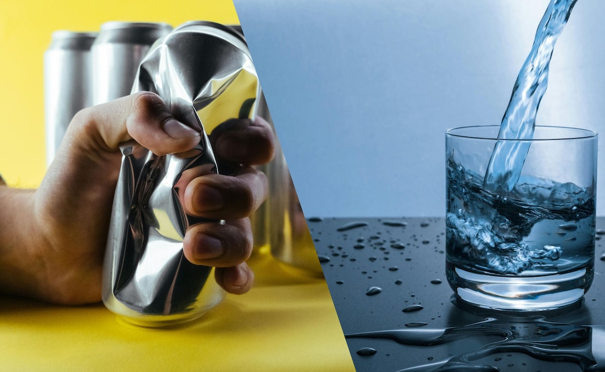 Energy drinks and water