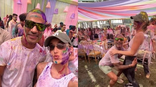 VIDEO: शिखर धवन की दुल्हनिया की पहली होली, ढोल और गुलाल के बीच क्रिकेटर ने हाथों में उठाकर खूब किया डांस