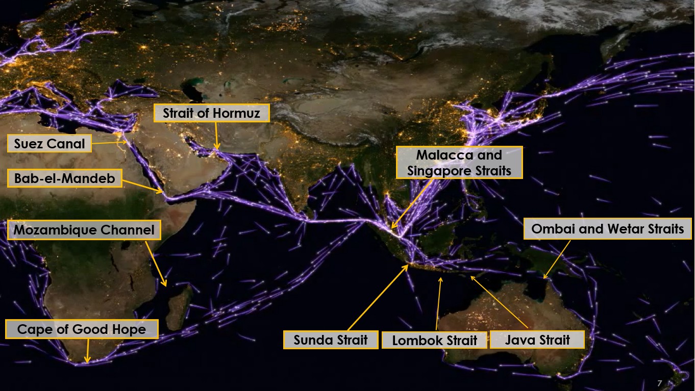 Global shipping routes.