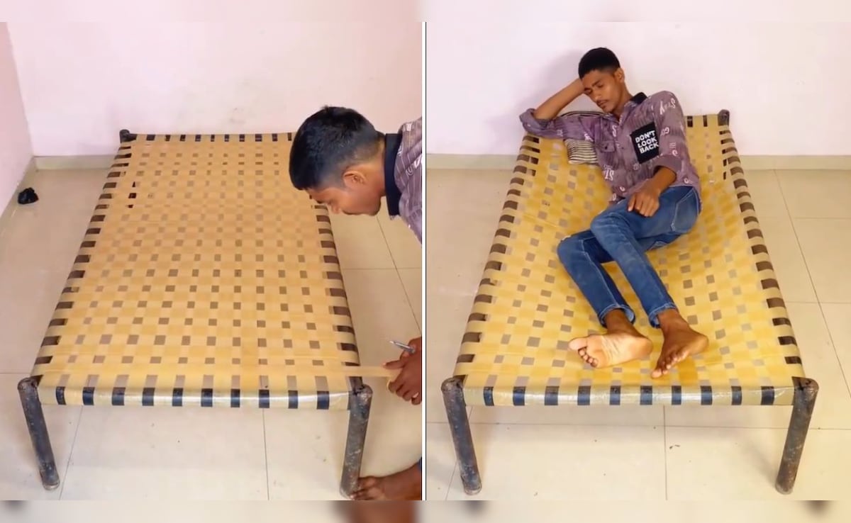 এক ব্যক্তি টেপ দিয়ে খাট তৈরি করলেন, এই আশ্চর্যজনক কৌশলটি সোশ্যাল মিডিয়ায় ভাইরাল, লোকেরা বলল- এটাকে বলে আসল দেশি উদ্ভাবন।