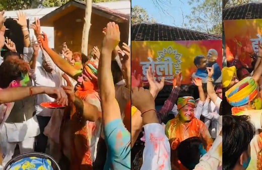 सीएम योगी ने गोरखपुर तो अखिलेश यादव ने सैफई में मनाई होली, रंगों में रंगा हिंदुस्तान