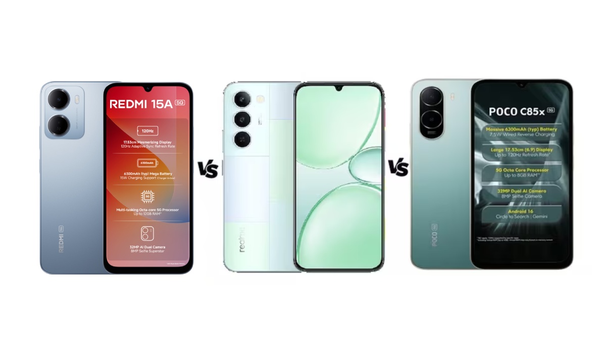 Redmi 15A 5G vs Realme P4 Lite 5G vs Poco C85x 5G: कीमत से लेकर फीचर्स तक पूरा कंपैरिजन