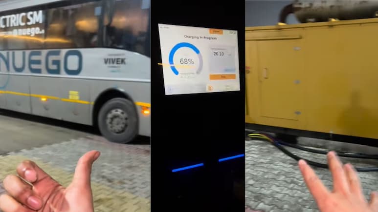Electric Bus Charging Using Diesel Generator Contradicts Zero Emissions Concept: Video