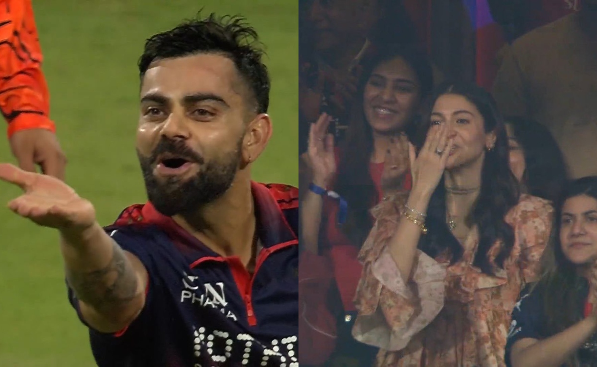 Watch: Kohli Shares Flying Kiss With Anushka Post Game-Winning Knock For RCB