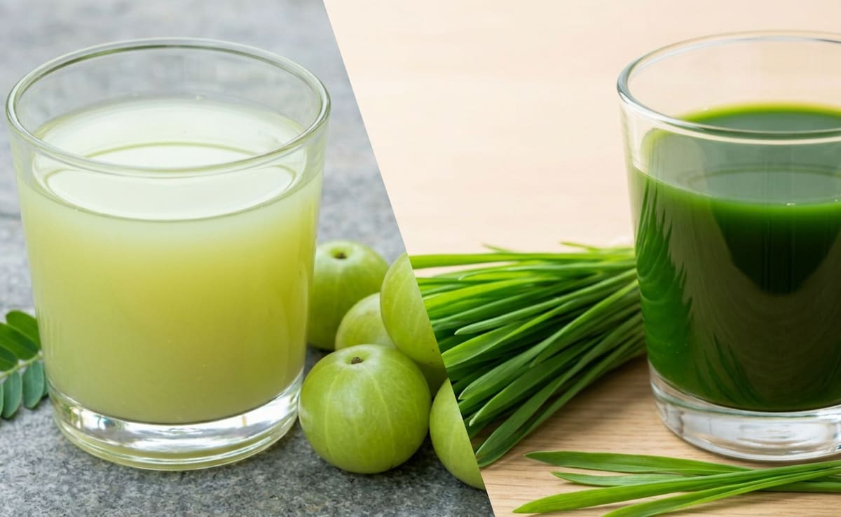 Amla juice and wheatgrass juice (Image is for the representation purposes only)