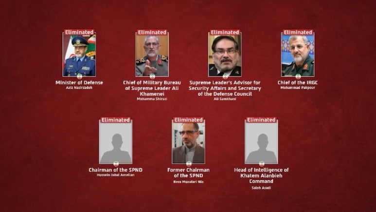 इजरायल-US के हमले में कौन-कौन टॉप ईरानी कमांडर मारे गए? इजरायली एयरफोर्स ने जारी की लिस्ट