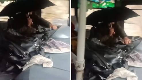 हिमाचल: सरकारी बस का ऐसा बुरा हाल! बारिश में छाता लगाकर चलाता रहा ड्राइवर