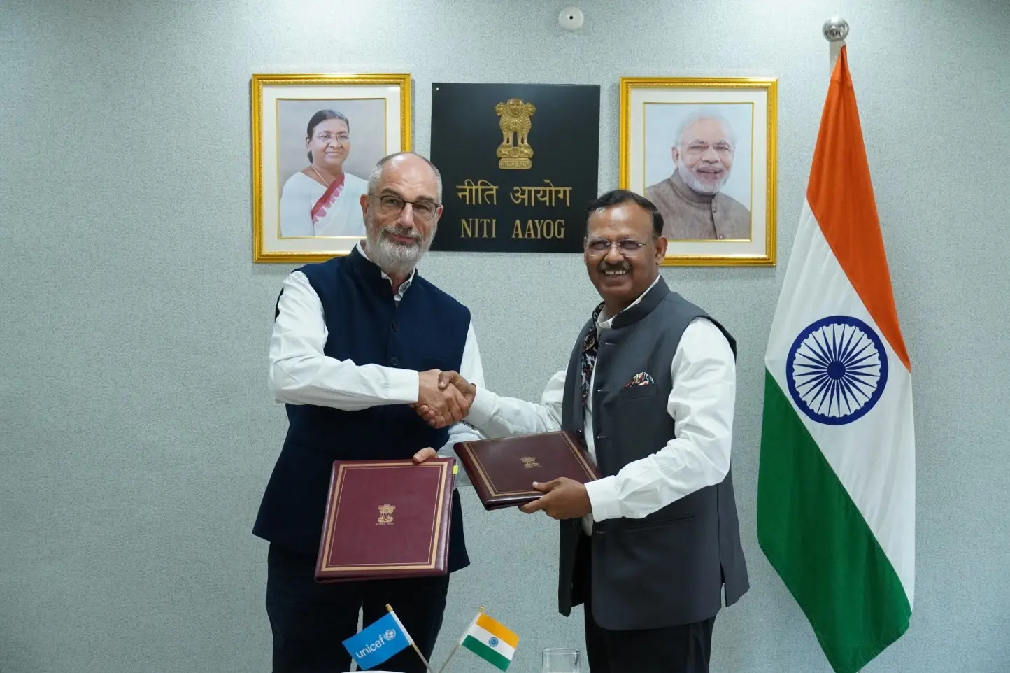 NITI Aayog said that it has signed a Statement of Intent (SOI) with UNICEF India