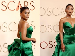 <i>Bridgerton</i> Star Charithra Chandran Debuts At Oscars 2026 In A Green Strapless Gown