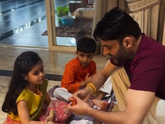 कपिल शर्मा ने मनाई राम नवमी, घर पर कन्या पूजन में धोए बेटी अनायरा के पैर, बेटा भी आया नजर