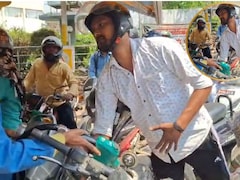 गोरखपुर का गजब जुगाड़! पेट्रोल की किल्लत में मैकेनिक का 'डबल टंकी' अवतार, पंप पर मची अफरा-तफरी