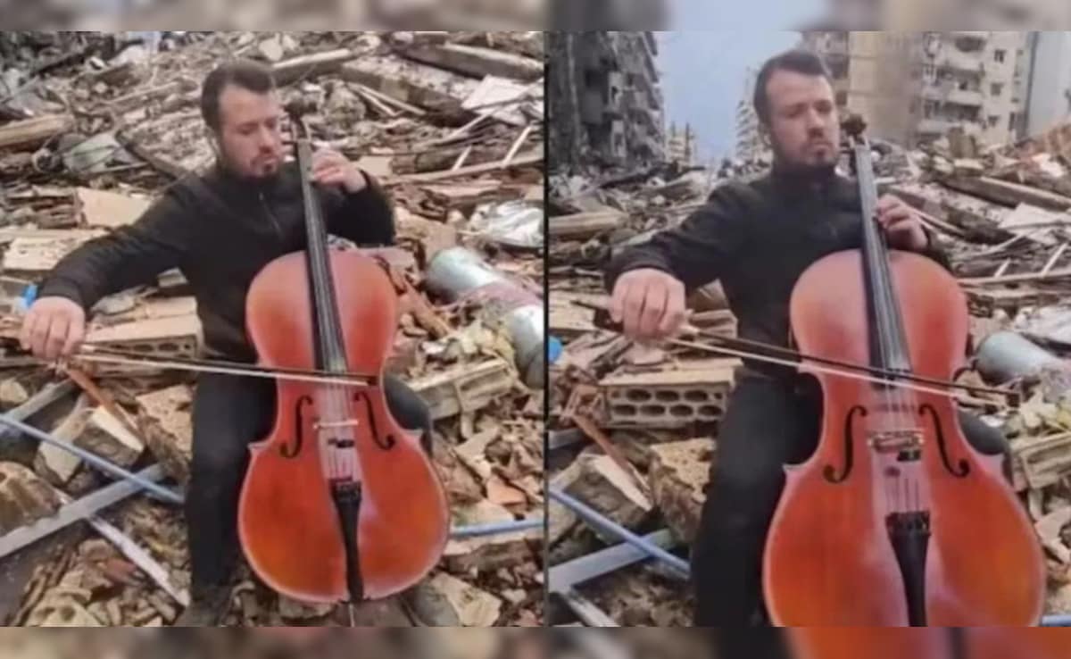 जंग के बीच सामने आया ऐसा वीडियो...कर देगा इमोशनल, मलबे और तबाही के बीच सेलों बजाता दिखा शख्स