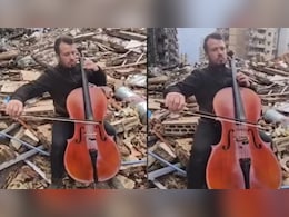 जंग के बीच सामने आया ऐसा वीडियो...कर देगा इमोशनल, मलबे और तबाही के बीच सेलों बजाता दिखा शख्स