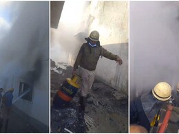 जयपुर की 3 मंजिला कूलर फैक्ट्री में लगी भीषण आग, ऊपर रखे थे 11 सिलेंडर; दमकलकर्मियों ने जान पर खेलकर निकाला