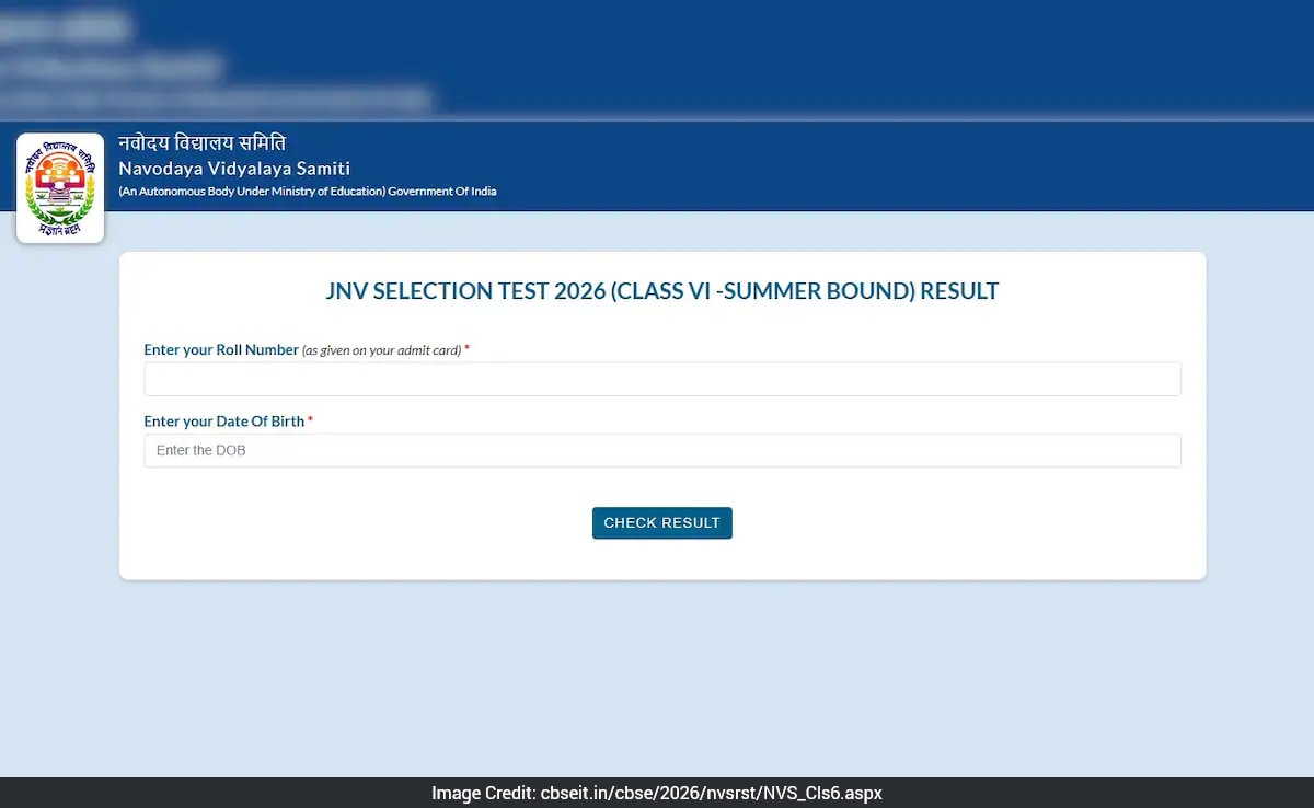 Jawahar Navodaya Summer Bound Class 6 Result 2026 Out: Check Steps To Download The Scorecard