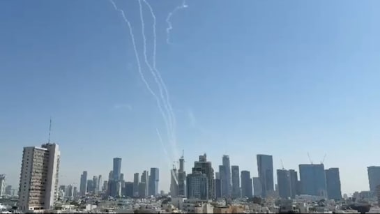 US Iran Israel, Middle East War: Rocket Trails Streak Tel Aviv Sky As Iron  Dome Intercepts Iranian Missiles