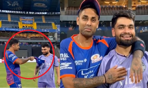 केकेआर के उपकप्तान रिंकू सिंह के सम्मान में सूर्यकुमार यादव ने कैप उतार कर सर झुकाया