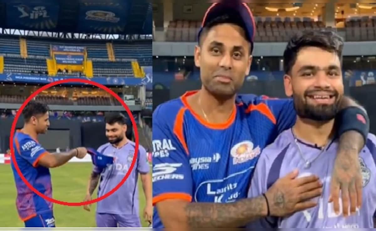 Video: केकेआर के उपकप्तान सम्मान में सूर्यकुमार यादव ने कैप उतार कर सर झुकाया, रिंकू सिंह का रिएक्शन वायरल