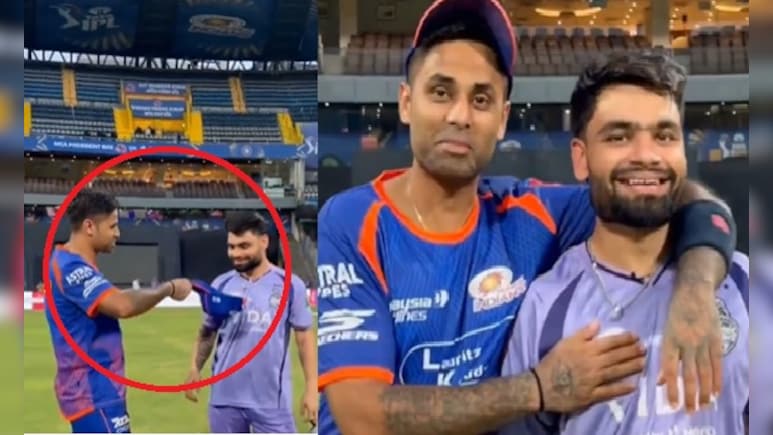 Video: केकेआर के उपकप्तान सम्मान में सूर्यकुमार यादव ने कैप उतार कर सर झुकाया, रिंकू सिंह का रिएक्शन वायरल