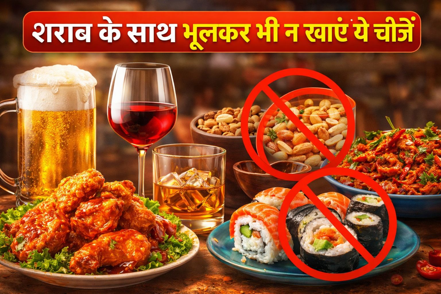 शराब के साथ भूलकर भी ना खाएं ये 5 चीजें, मजा बन जाएगी सजा!