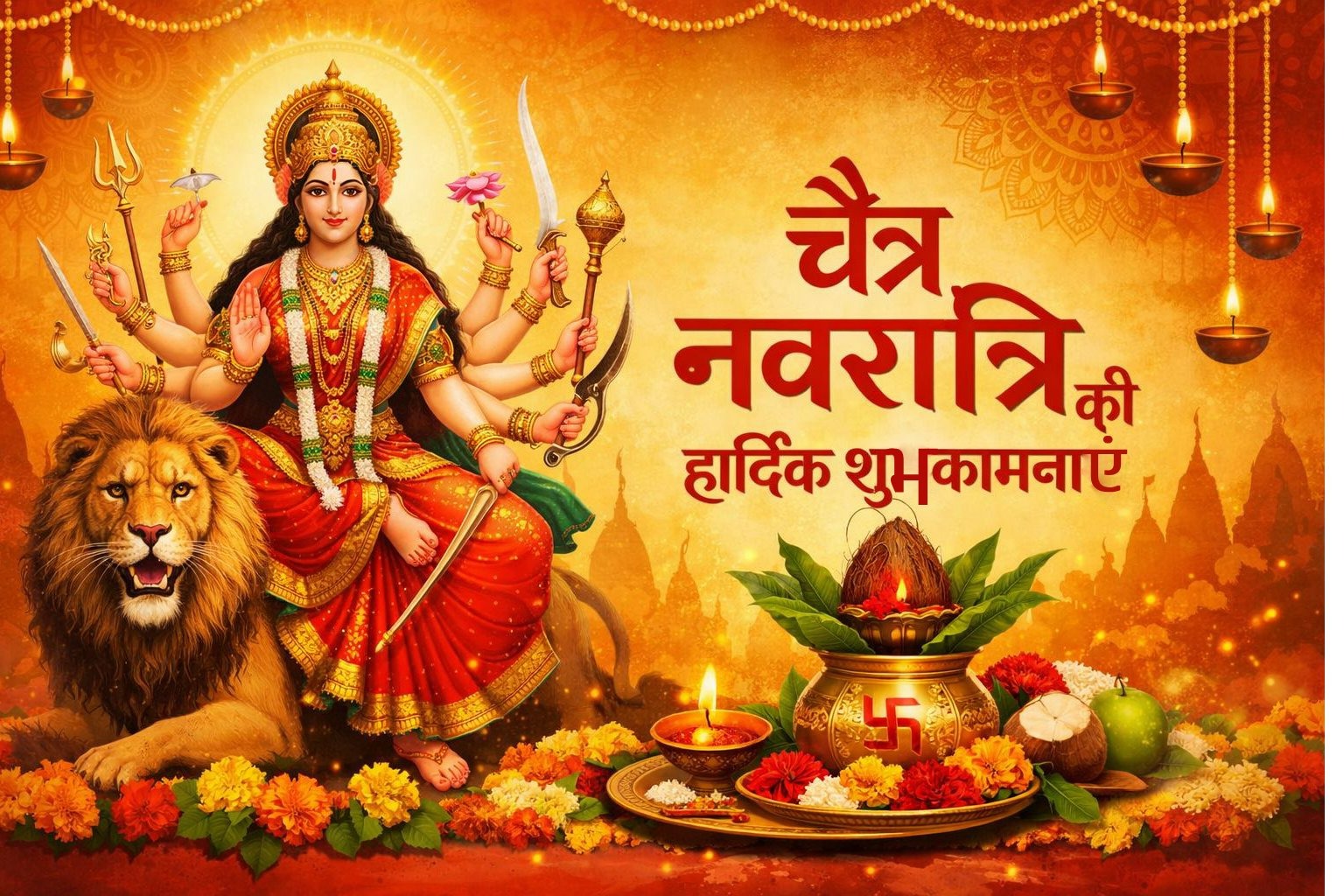 Chaitra Navratri Wishes: मां दुर्गा के आशीर्वाद से आपके जीवन में प्रकाश ही प्रकाश हो....चैत्र नवरात्रि पर भेजें खास शुभकामना संदेश