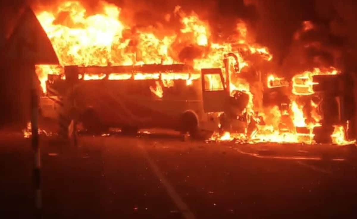 12 Dead After Bus Collided With Lorry And Caught Fire In Andhra Pradesh