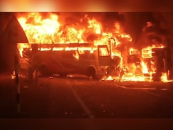 12 Dead After Bus Collided With Lorry And Caught Fire In Andhra Pradesh