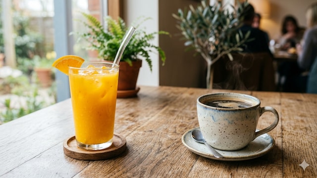 Orange juice helps with hydration and provides vitamins