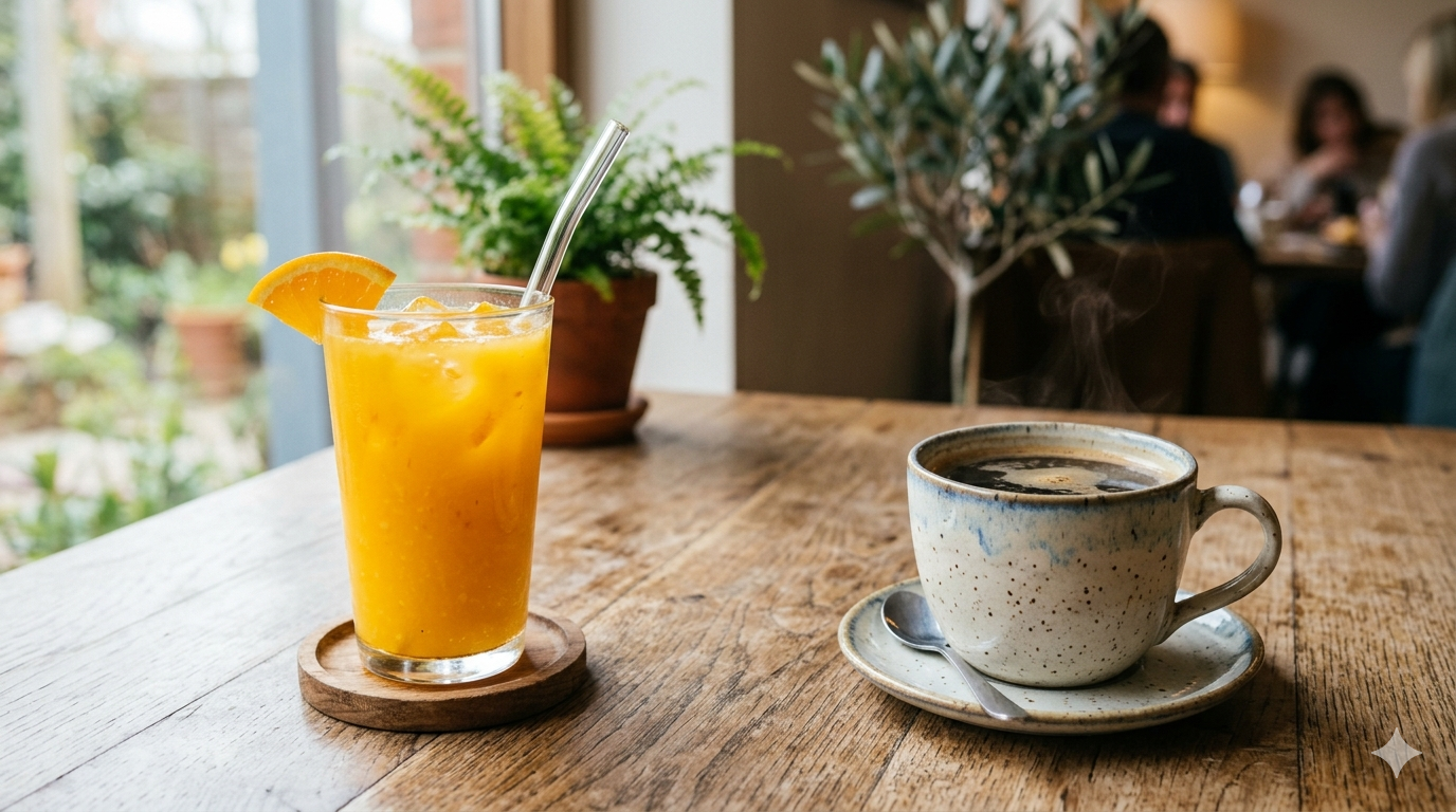 Orange juice helps with hydration and provides vitamins