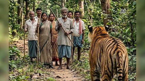 बाघ के मुंह से महिला को बचा लाए ग्रामीण! शोर मचाते हुए लकड़ियों से कर दिया हमला