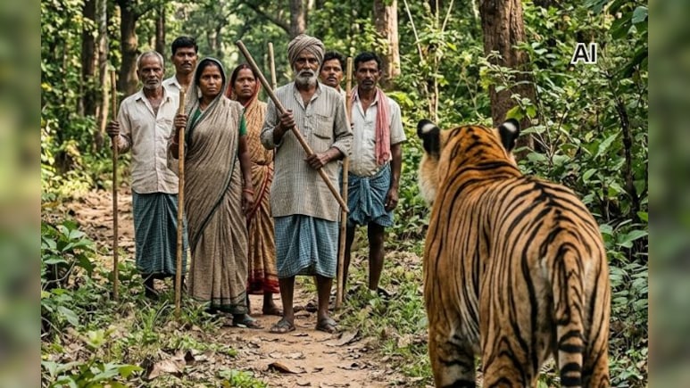 बाघ के मुंह से महिला को बचा लाए ग्रामीण! शोर मचाते हुए लकड़ियों से कर दिया हमला