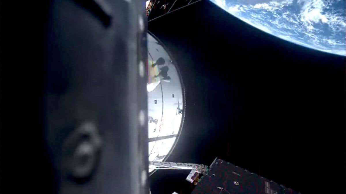 A view from the Orion spacecraft.