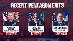 Senior Military Leadership Removed as Pentagon Firings Continue