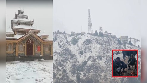 उत्तराखंड में मौसम ने चौंकाया, अप्रैल में बर्फबारी; धनोल्टी‑सुरकुंडा देवी में जमी बर्फ, केदारनाथ यात्रा पर असर