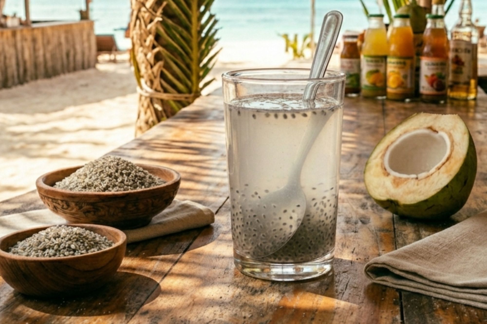 Coconut water with sabja seeds is a summer hydrating drink (image for representation purposes only)