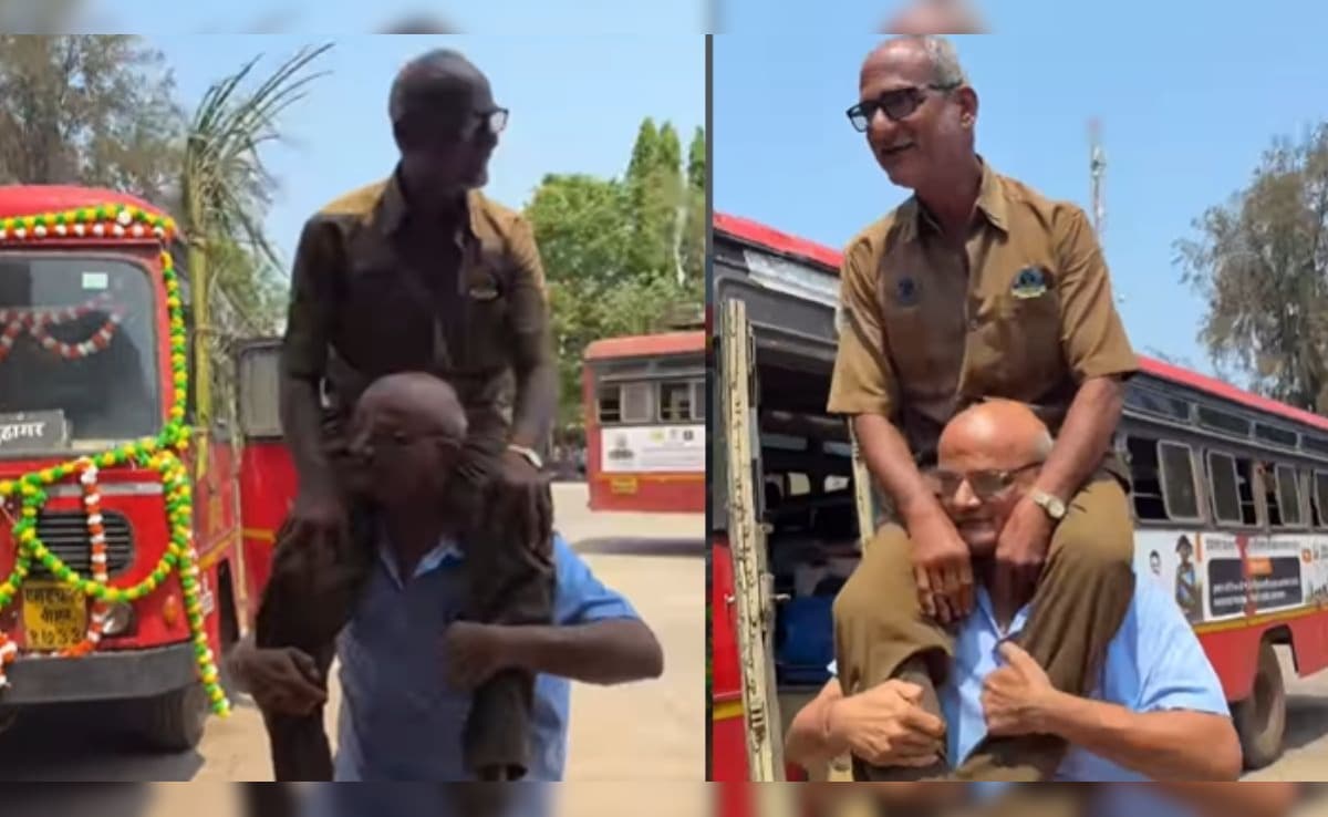रिटायरमेंट पर बस ड्राइवर को मिली 'जय-वीरू' स्टाइल में विदाई, कंधे पर बिठा कर पूरे डिपो में घुमाया, वीडियो वायरल