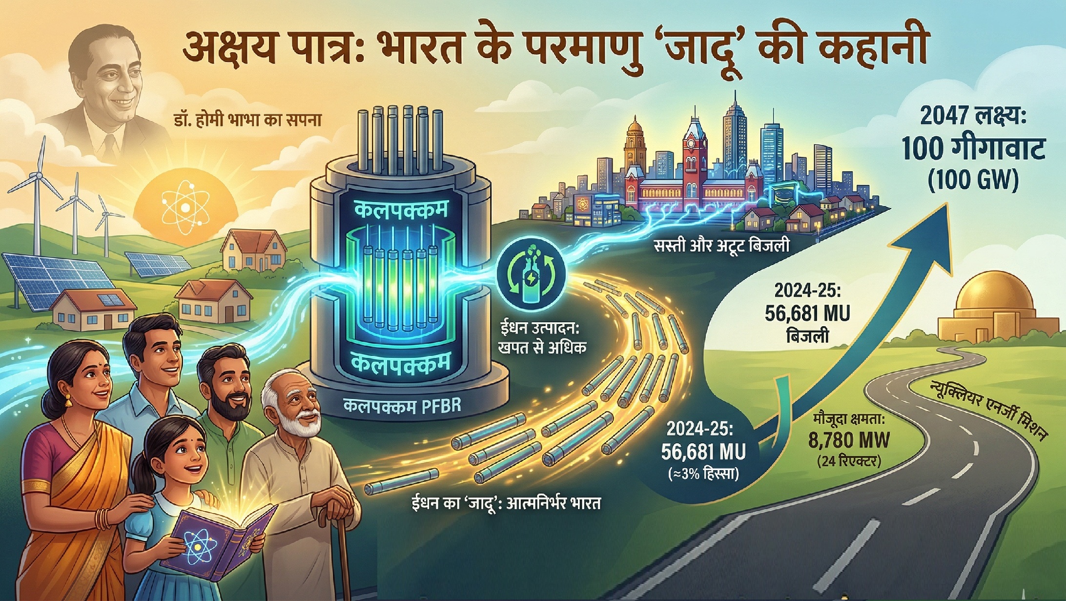 परमाणु जादू की कहानी: बिजली भी बनेगी, ईंधन भी बढ़ेगा! जानिए अभी कितना उत्&zwj;पादन और कैसे पूरा होगा 100GW का लक्ष्&zwj;य?