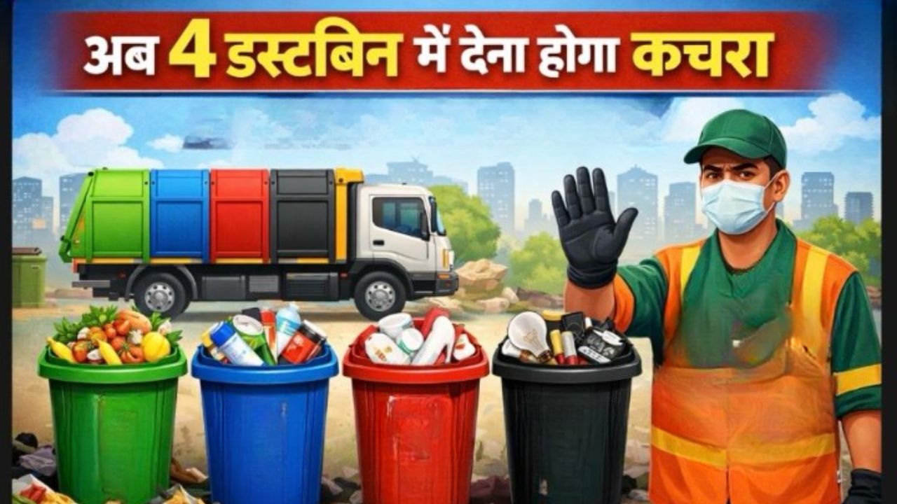 अब 2 नहीं 4 डस्टबिन में देना होगा कचरा, नियम तोड़ा तो नहीं उठेगा कूड़ा, जानिए कौन से रंग में क्या डालें