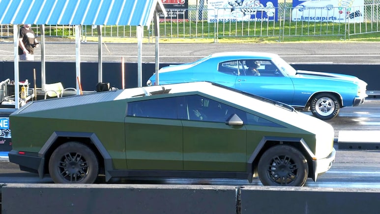 Tesla Cybertruck Defeated By Half A Century Old Chevrolet In Drag Race