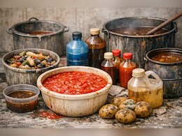 ठेले पर चाउमीन-मोमोज खाते हैं तो सावधान ! हापुड़ में बिना टमाटर, एसिड और केमिकल से तैयार 200 लीटर सॉस बरामद