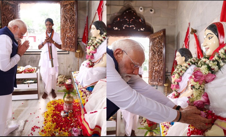 बंगाल में चुनाव प्रचार के बीच मतुआ ठाकुर मंदिर पहुंचे PM मोदी, तस्वीरें शेयर कर कही ये बात