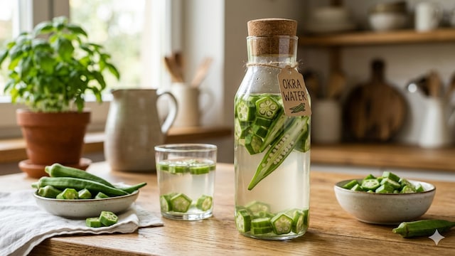 Okra water is rich in Vitamin C, K, magnesium, and folate